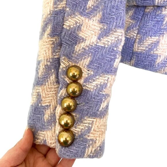 Fashion Nova Houndstooth Tweed Jacket Skirt Suit Purple Pink Tweed Set Small - Picture 6 of 14